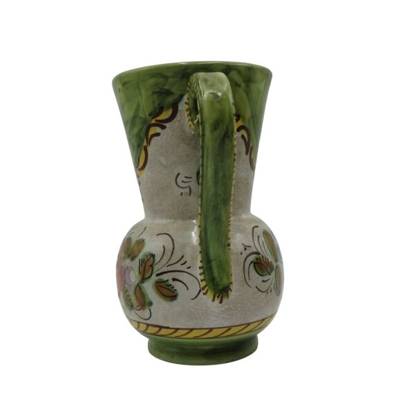 DERUTA Italian Ceramic VASE with Floral Design and Dual Handles - Damaged - Picture 5 of 12